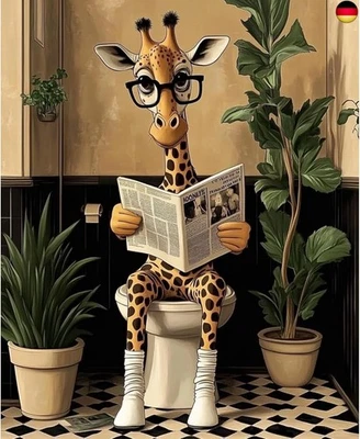 NEWENMO DIY Süße Giraffe Malen Nach Zahlen Erwachsene,Cartoon Tiere Paint by N