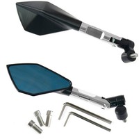 Motorradspiegel Breiten Sichtspektrum Silber Metall Paar Motorrad Custom Adapter