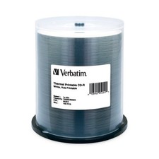 Verbatim CD-R 700MB 52X White Thermal Hub Printable - 100pk Spindle 95254