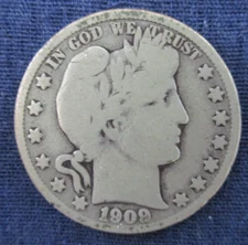 1909 S Barber Half Dollar Better Date 90% Silver Coin