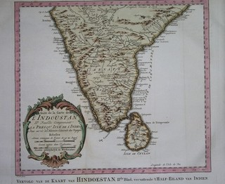 1749 UNUSUAL ORIGINAL MAP ASIA INDIA CEYLON ANDHRA PRADESH KERALA MUMBAI
