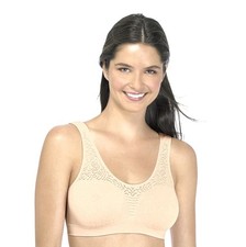 NWT Women's Bali Comfort Resolution Large Beige Crop Top T-Shirt Bra DF103J
