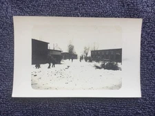 German WWI Photograph / Postcard - German Soldiers ( Snowball Fight? )