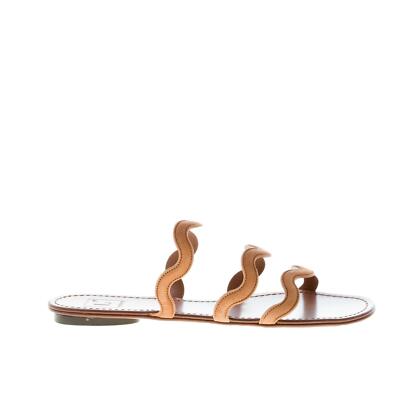 L'AUTRE CHOSE women shoes Cigar brown suede flat slide sandal made in Italy