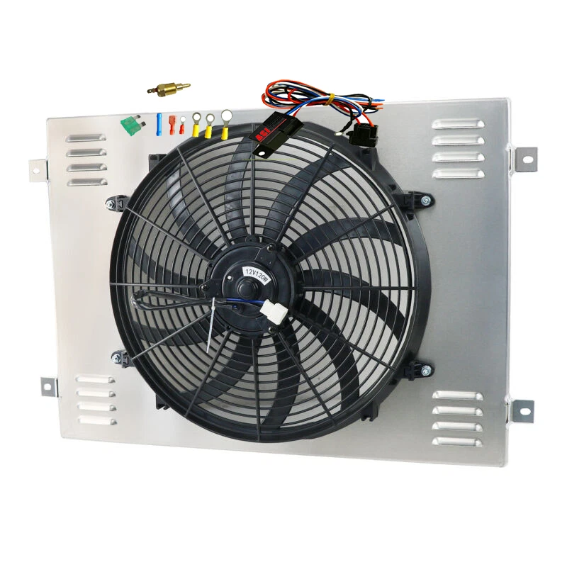 Fit 1979-1993 Dodge V8 D150 D250 D350 W150/W250 Aluminum Radiator Shroud+16" Fan Foto 2 de 4