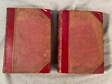 Rare Antique Works of Robert Burns 2 Vol Set Blackie & Sons 1878 Leatherbound