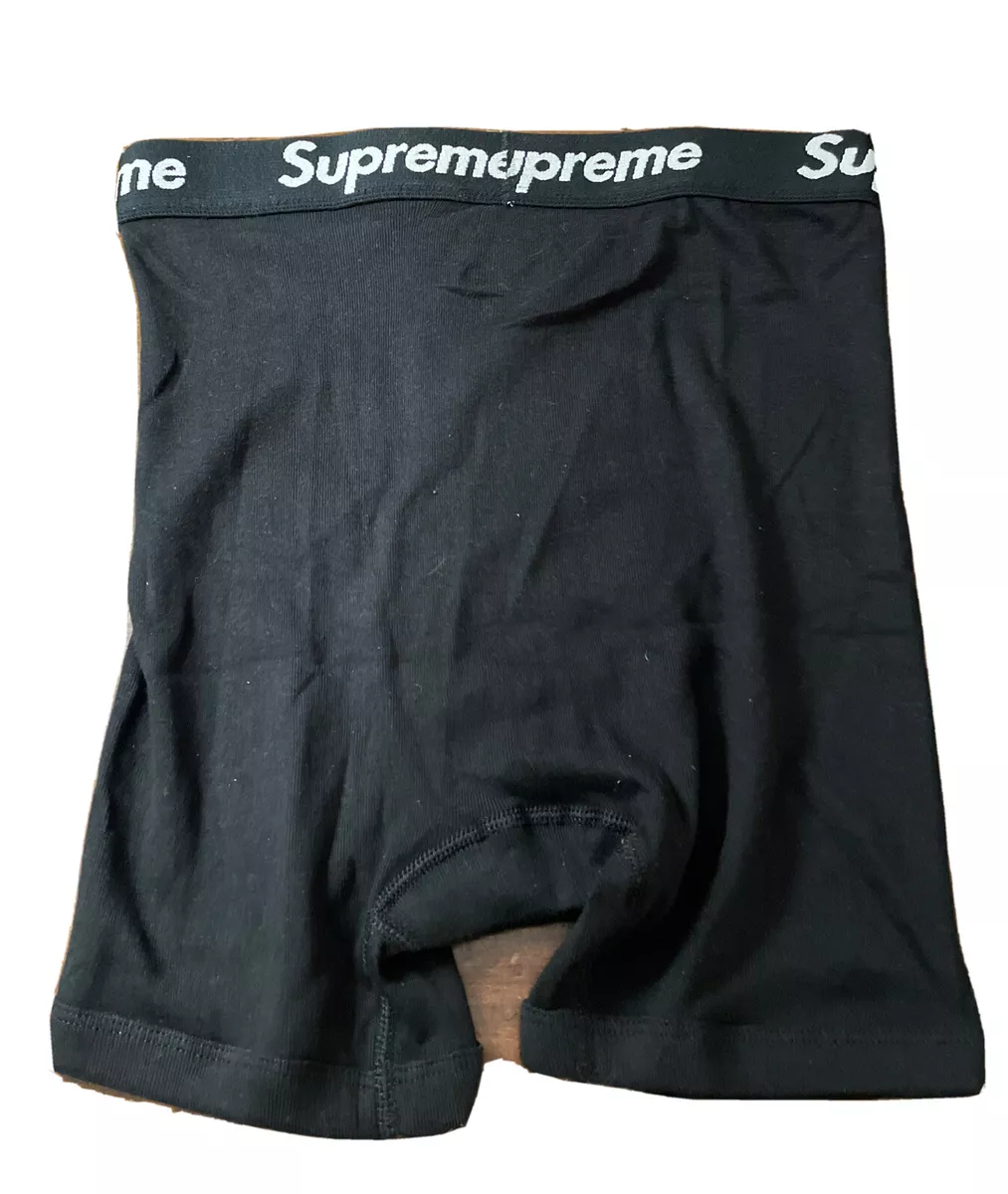 SUPREME/ HANES BOXER BRIEFS/ BLACK/ SINGLES (ONE BOXER) SIZE MEDIUM/  AUTHENTIC