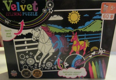 Master Pieces 60 pc Velvet Coloring Puzzle Horses