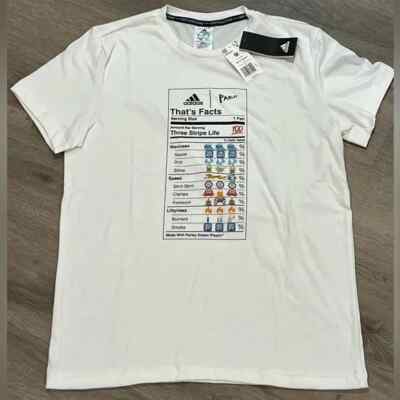 NWT New Old Stock Adidas Size M Mens Parley For the Oceans 3 Stripe Life Shirt