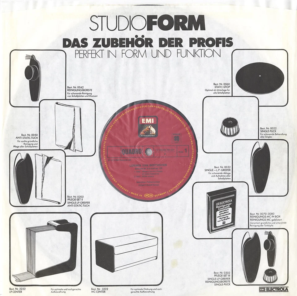 2LP Gtfld BEETHOVEN Symphony 9 KEMPE Koszut Gedda Fassbaender McIntyre Munich PO - Image 3 of 3