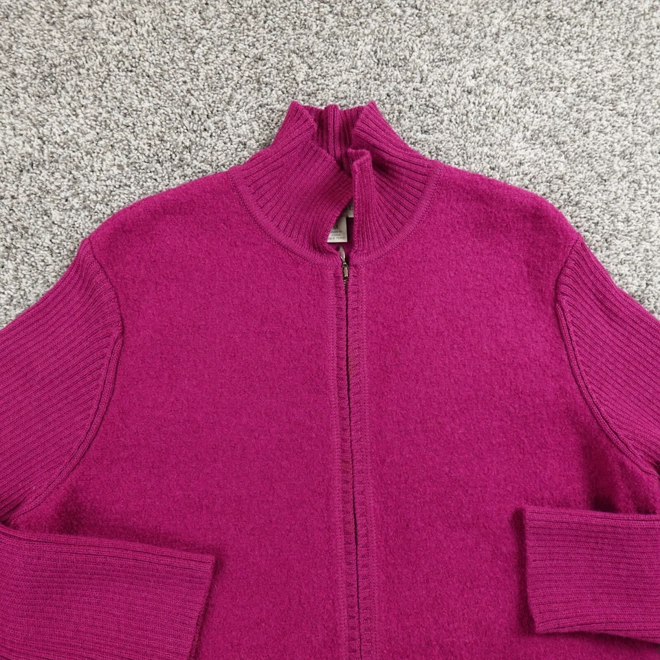 Chaqueta Appleseeds Mujer M Rosa Hervida Lana Cepillada Tejido Cremallera Cárdigan Suéter Foto 4 de 4
