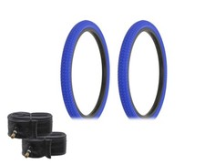 1PAIR BMX Bicycle Bike Tires Tubes 20" x 1.75" BLUE /BLUE WALL DURO P-884