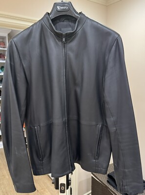 Theory Kelleher Morvek L Leather Jacket, Black, Size Large | eBay