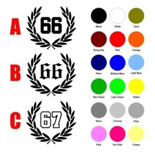 Fred Perry Laurel Number Sticker Scooter Leg Shield  Decal  - Various Sizes