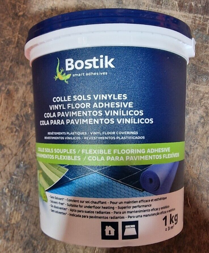 Bostik Vinyl Floor Adhesive 1kg Superior Performance Solvent Free 1kg for 3m2 eBay