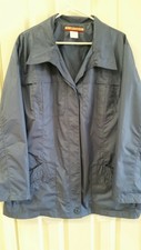 Haband Tudor Court Womens Xx Jacket Blue Windbreaker Button Front Light Coat