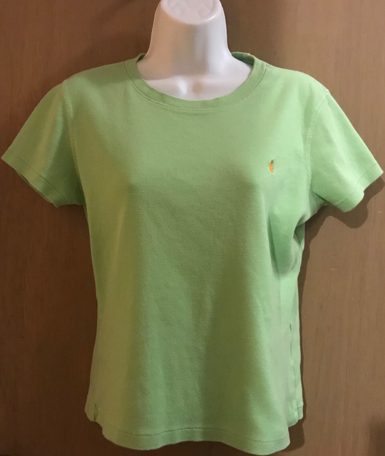 T shirt Ralph Lauren sportiva aderente donna L verde pony logo preppy comoda