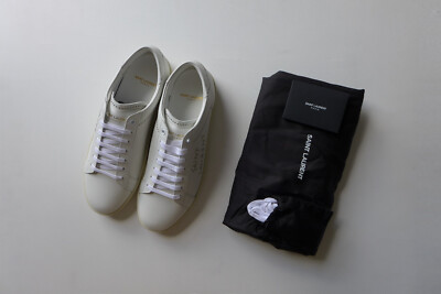 Saint Laurent SL/08 Sneaker Nieten weiß Kalbsleder, Gr. 44 - Neu mit Karton UVP 645£