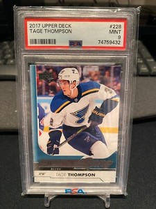 2017-18 UPPER DECK YOUNG GUNS TAGE THOMPSON PSA 9 ROOKIE RC #228