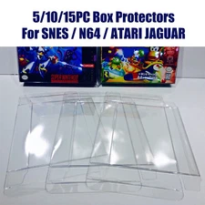 Clear SNES / N64 / ATARI JAGUAR Box Protectors Dust Cover For Nintendo 64 CIB
