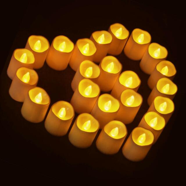 12/24 Pcs Flameless LED Votive Candles Battery Flickering Tea Lights Candle