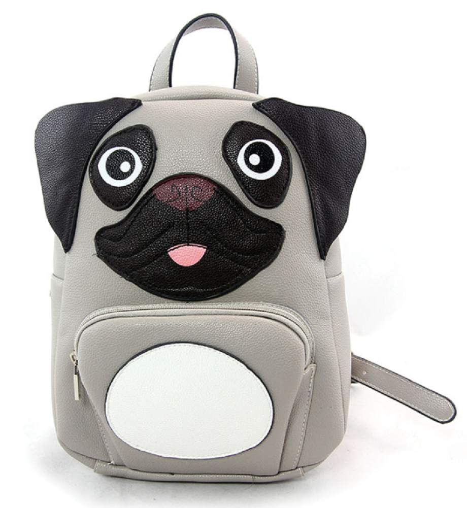 Sleepyville Critters MiniPug Puppy Dog Backpack Purse in Vinyl