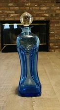 Vintage Danish Lt Blue Glass Kluk Kluk Bottle Decanter From Holmegaard 1970S ￼