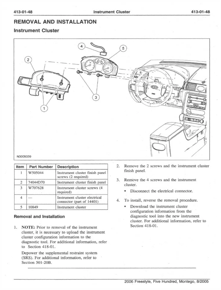 2006 Ford Freestyle, Five Hundred, Mercury Monterey Shop Service Repair Manual - Imagem 4 de 4