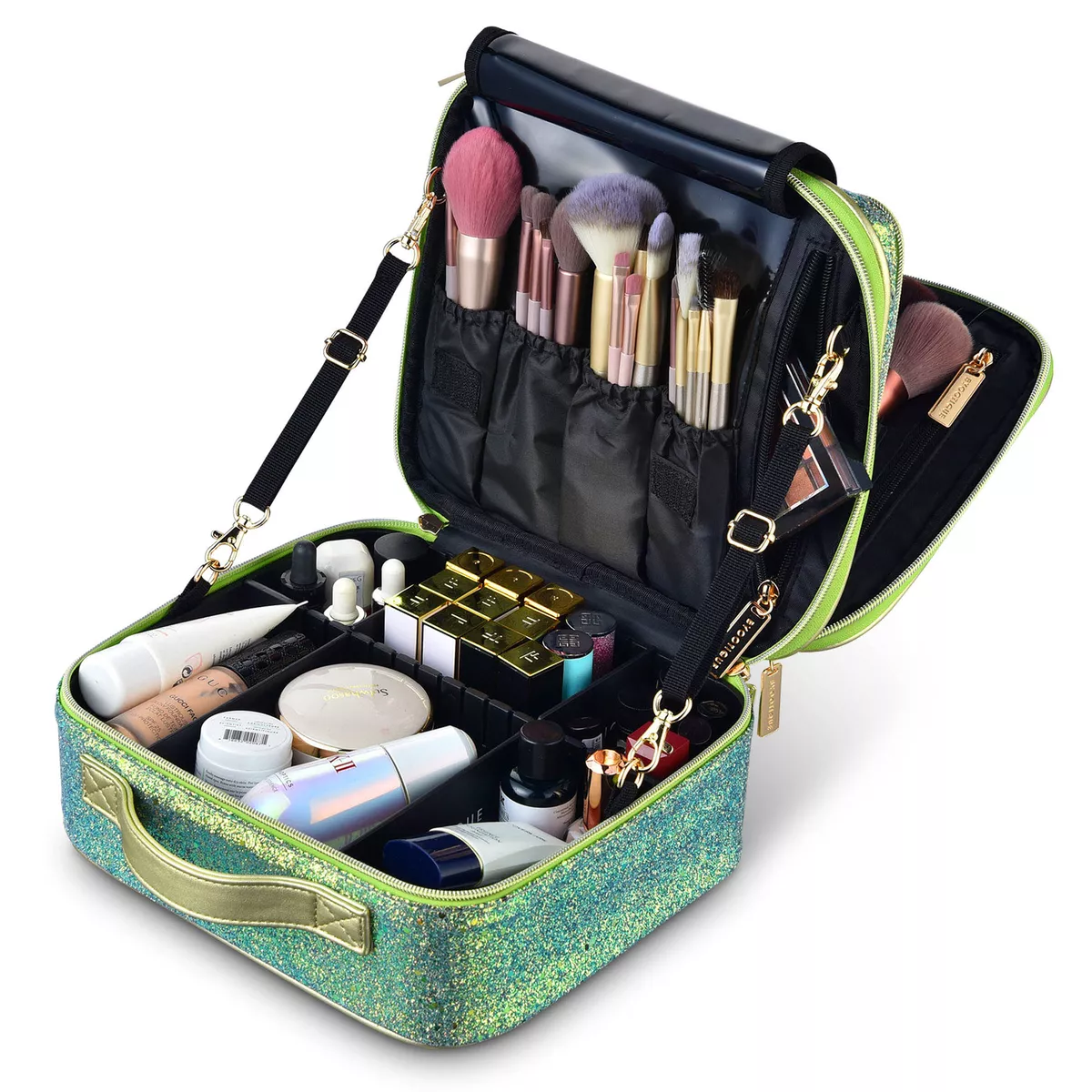 Cosmetic bag sale with brush compartment