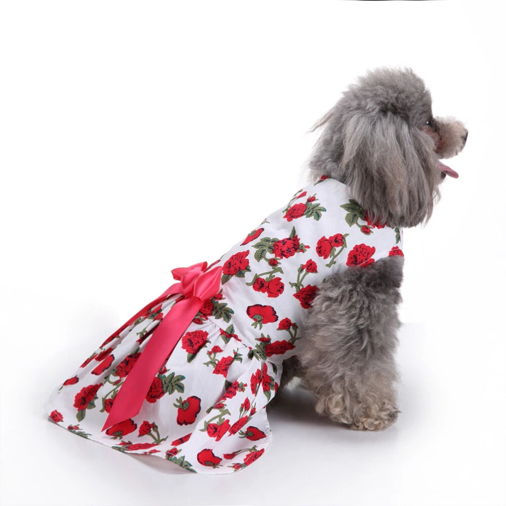 VETEMENTS Vestiti per cani con fiori da sposa vestiti per cani di piccola taglia con fiocco gonna per cani animali domestici
