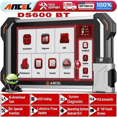 ANCEL DS600BT All System Diagnostic Scanner TPMS Tool CANFD & DOIP Action Test