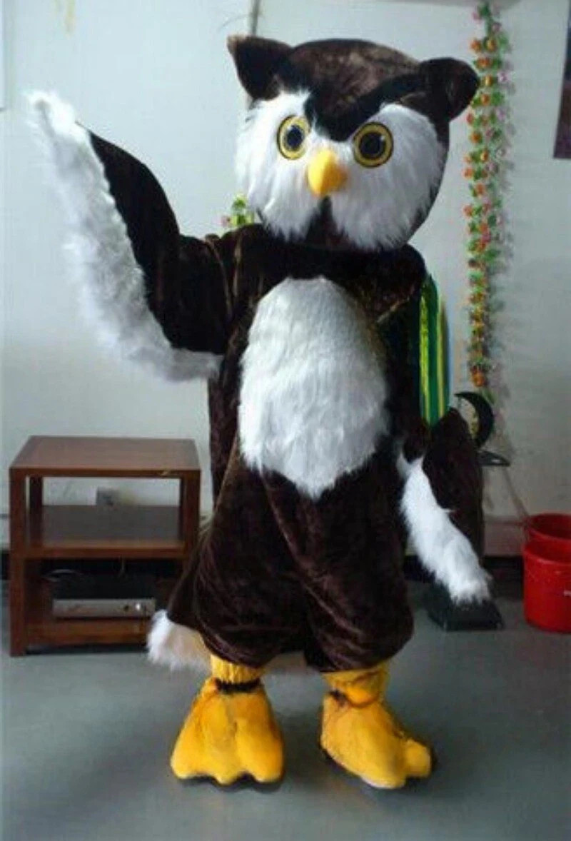 Adulto Profesional Grande Marrón Búho Mascota Disfraz Hallween Fiesta Ropa