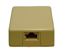 TEC66, Philmore 6 Conductor RJ12 6P6C Ivory Single Female Surface Mount Jack