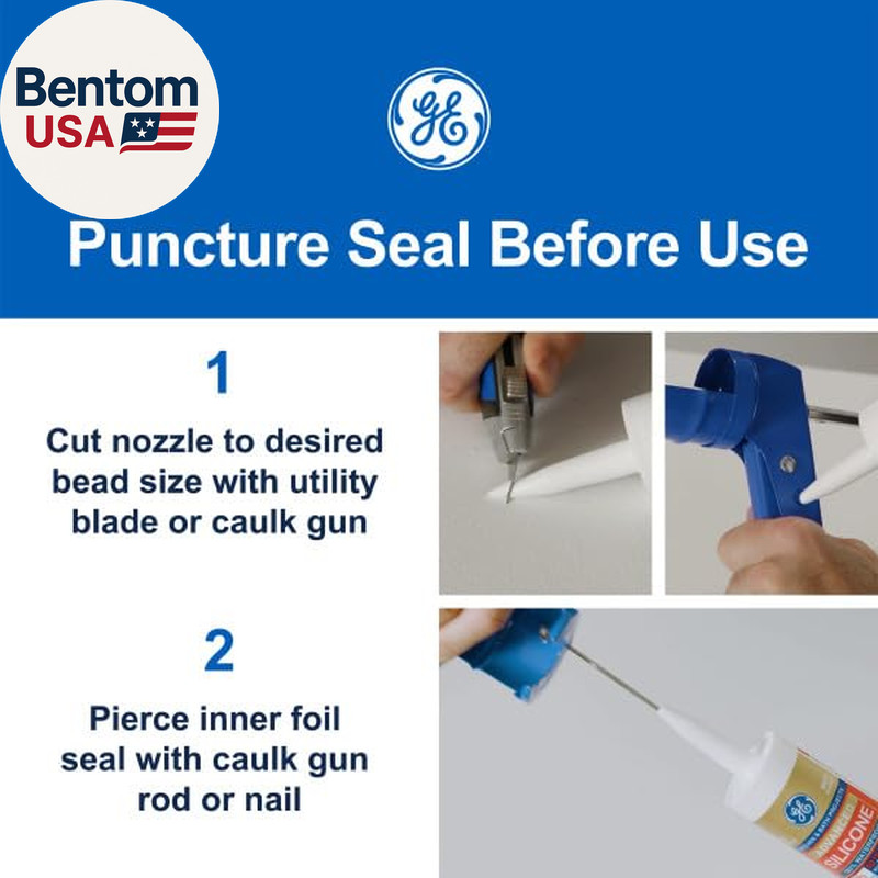 Advanced Silicone Caulk for Kitchen & Bathroom, Clear, 2.8 Fl Oz Tube, 1 Pack -