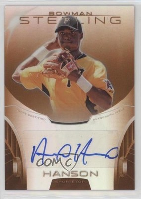 2013 Bowman Sterling Prospect Orange Refractor 22/75 Alen Hanson Auto 1b8