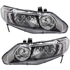 Driver And Passenger Side Headlight For Honda Civic 2009-2011 Sedan Halogen Driver And Passenger Side Headlight For Honda Civic 2009-2011 Sedan Halogen