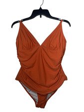 NWT Cupshe Womens One Piece Swimsuit Size XL Orange Tummy Control