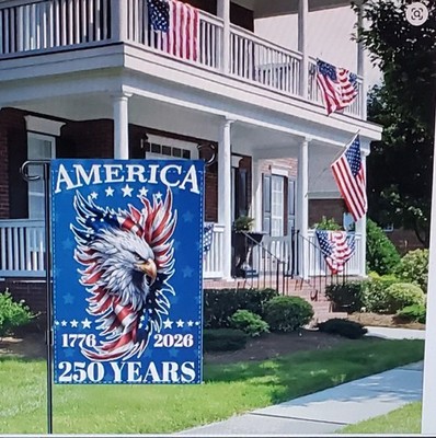American Eagle 250 Years Commemorative Garden Flag 1776-2026 Double-Sided 12x18 
