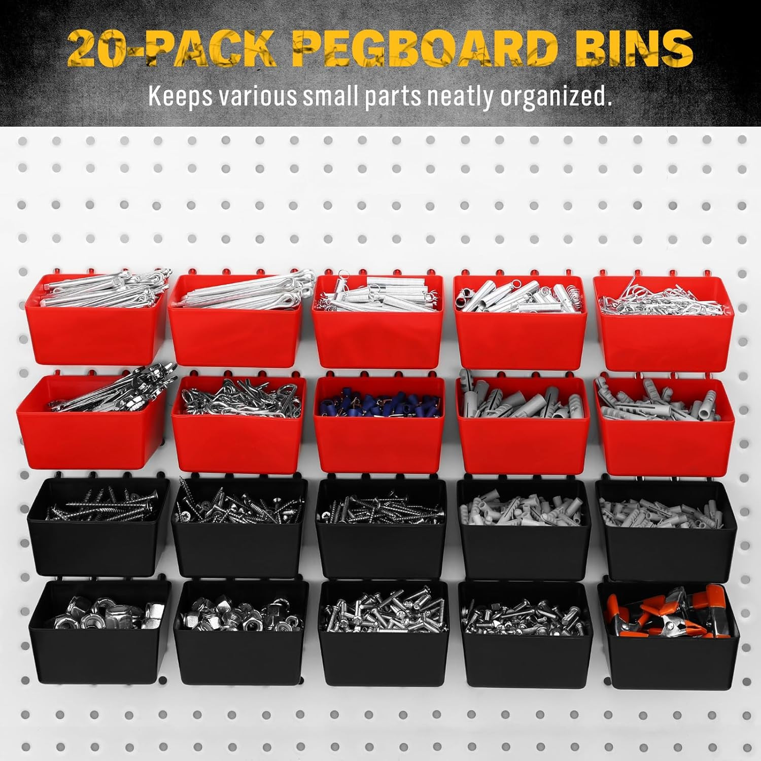ELEAD 297 Piece Pegboard Hooks Kit, Peg Board Organizer Accessories with Bins fo