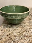 Antique McCoy Green Glazed Yelloware Window Pane #9 Bowl #4  1900's