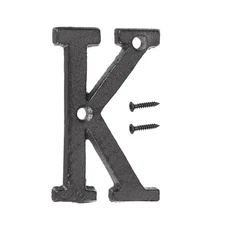 House Numbers and Letters, 3 Inch Cast Iron Vintage Address Letters(Letter K)