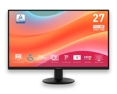 MSI PRO MP272L 27 Zoll FullHD LED Monitor IPS 100Hz 1mS Schwarz NEU & OVP