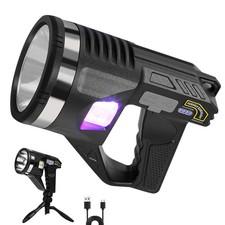 Handheld Spotlight 6 Modes LED Rechargeable Spotlight Flashlight with Cob Light