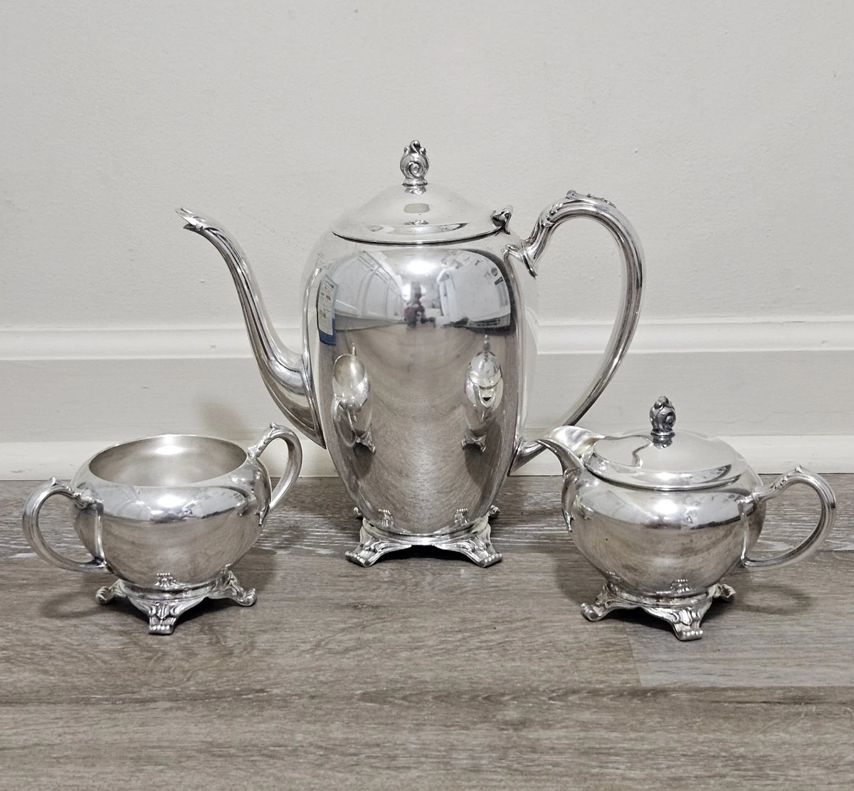 【ONEIDA】ティーセット 3点 ティーポット Oneida Teapot In Antique Us Silver-Plated Teapots, Coffee Pots