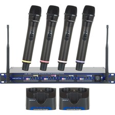 VocoPro UHF-5805-10 Professional Rechargeable Four Channel UHF Wireless Micropho