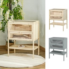 PawHut 3-Tier Wooden Hamster Cage Small Animals Play House for Mouse Rats