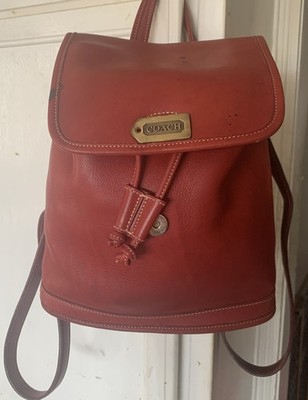 Vintage  Coach Red medium  Daypack Backpack Made in USA