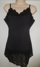 NWT Soma lncredible Lace Daywear Stretch Camisole Tank Top Lace Trim Black M