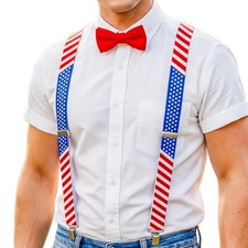 4th of July Suspenders Y-Back Suspenders Independence Day Costume for Women
