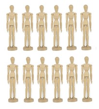 12 Pack ARTIST MANNEQUINS 12" Wooden Jointed Paint Draw Human Figure Dummy Model